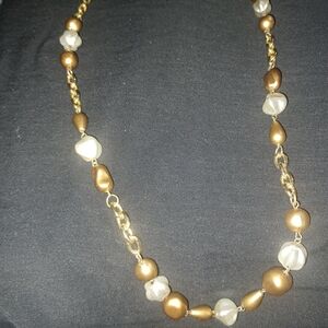 Chic Gold and Silver Beaded Necklace